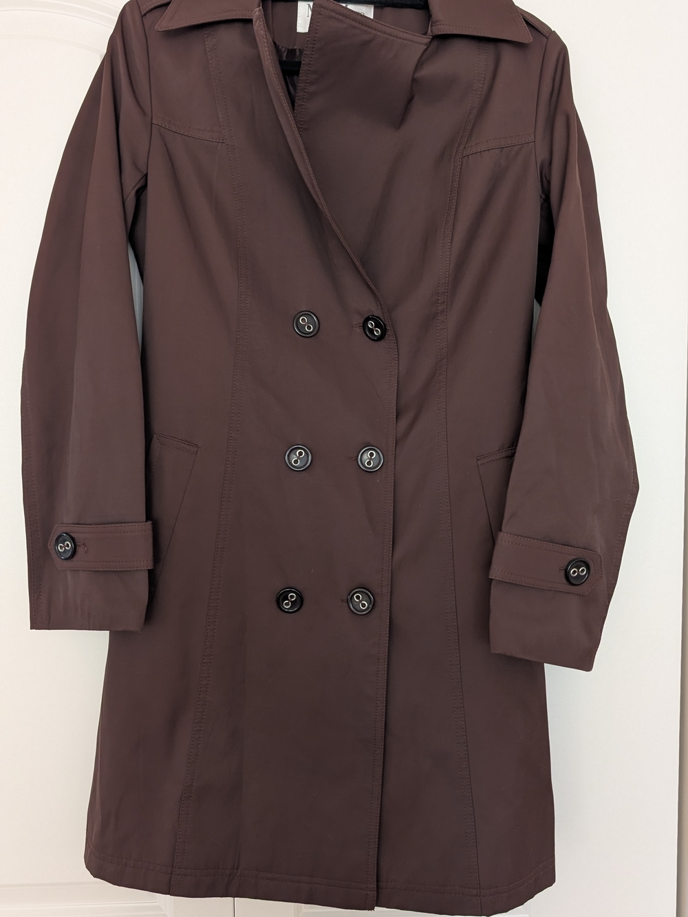 MaxMara Double-Breasted Chocolate Brown Trench Coat - Picture 3 of 4